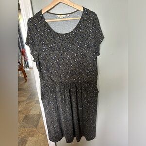 Boden Black and Blue Speckled Midi Dress